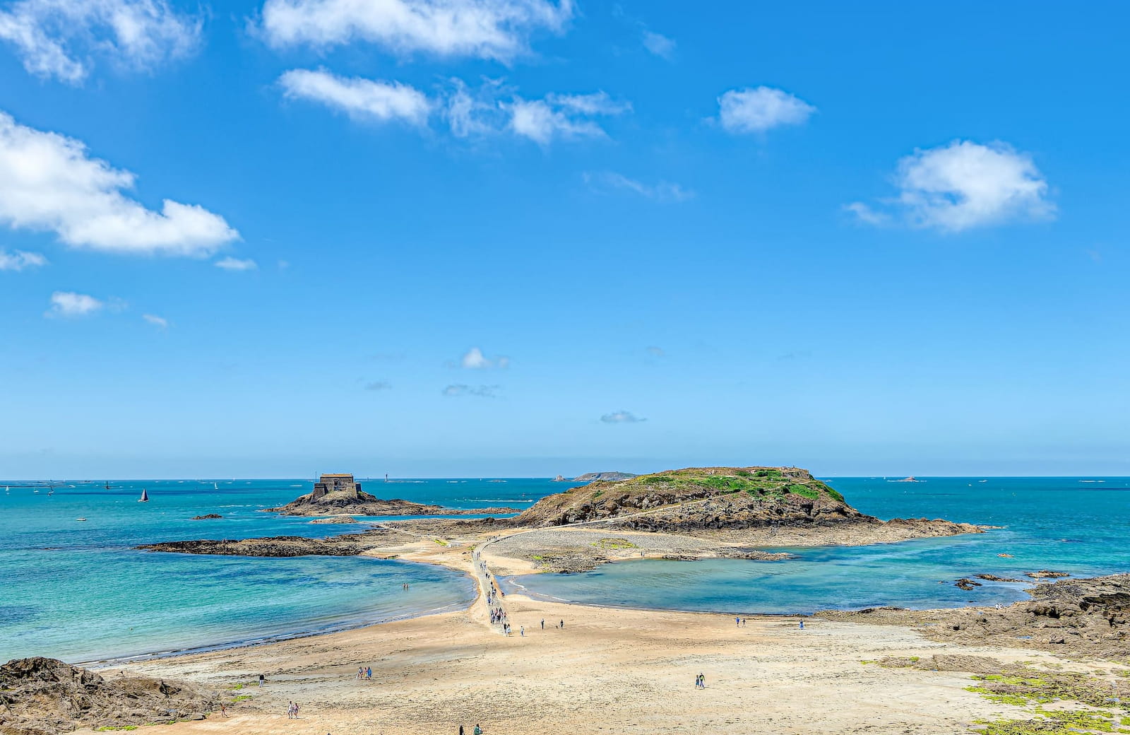 Île du Grand Bé à marée basse vue depuis l’Hôtel Antinéa Saint-Malo